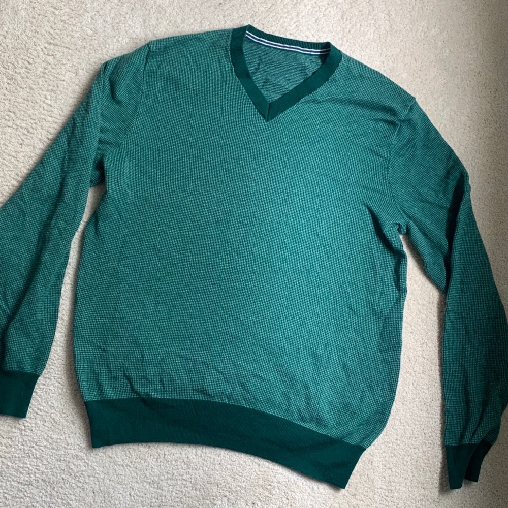 Green checkered sweater